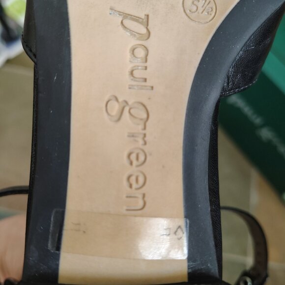 Paul Green Black Leather Flat Shoe - Picture 5 of 9